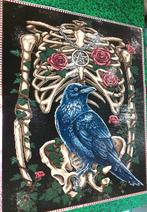 Decoratie schilderij gothic met raaf en skelet Corvus, Verzenden