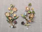 Antieke Franse Bloemen Wandlampen (Paar), Ophalen of Verzenden