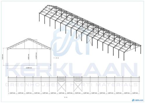 Complete staalconstructie 874 m² | 12.80m x 68.30m, Doe-het-zelf en Verbouw, Metalen, Gebruikt, IJzer, Ophalen of Verzenden