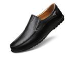 Zwarte heren leren loafers instappers schoenen mocassins, Nieuw, Loafers, Zwart, Verzenden