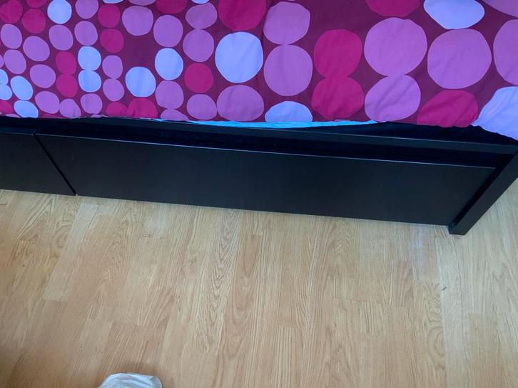 IKEA Malm opbergboxen voor hoog bed (2 stuks), Huis en Inrichting, Slaapkamer | Bedden, Zo goed als nieuw, 100 cm, Zwart, Ophalen