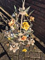 Antieke vintage retro metalen franse bloemen lamp, Antiek en Kunst, Antiek | Lampen, Ophalen