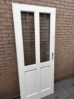 Deur opdek rechts 83 x 201,5 wit glas in lood, Doe-het-zelf en Verbouw, Deuren en Horren, Ophalen, Gebruikt, Binnendeur, Glas