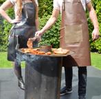 Leren schort / BBQ schort leder zwart en bruin, Huis en Inrichting, Keuken | Textiel, Schort, Zwart, Info@dekachelerij.nl, Nieuw