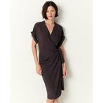 Sessùn prachtig antraciet crêpe overslag jurkje, EKO, 38/M, Kleding | Dames, Maat 38/40 (M), Ophalen of Verzenden, Zo goed als nieuw