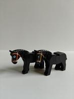 Twee vintage zwarte LEGO paarden (castle), Ophalen of Verzenden, Gebruikt, Losse stenen, Lego