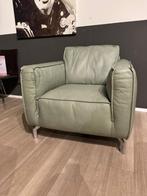 Fauteuil Dikleder Natural Groen stoel leer bodemprijs, Ophalen, Nieuw, 75 tot 100 cm, Leer