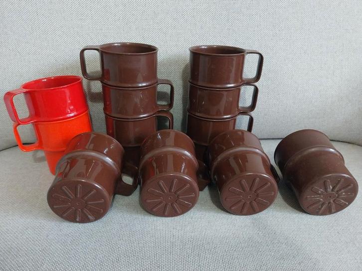 Vintage Mepal Bekers - Jaren 70/80, Huis en Inrichting, Keuken | Servies, Gebruikt, Overige typen, Effen, Overige materialen, Ophalen of Verzenden