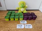 * Tupperware vierkante mini potjes zgan groen paars, Ophalen of Verzenden, Zo goed als nieuw, Paars, Bak of Kom
