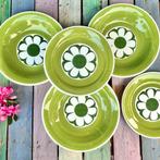 Vintage Bijenkorf ontbijtborden diepe borden groen wit bloem, Antiek en Kunst, Antiek | Servies los, Ophalen of Verzenden