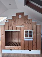Huisjes Bed Steigerhout, Kinderen en Baby's, Kinderkamer | Bedden, Ophalen, Gebruikt, 100 cm of meer, Lattenbodem