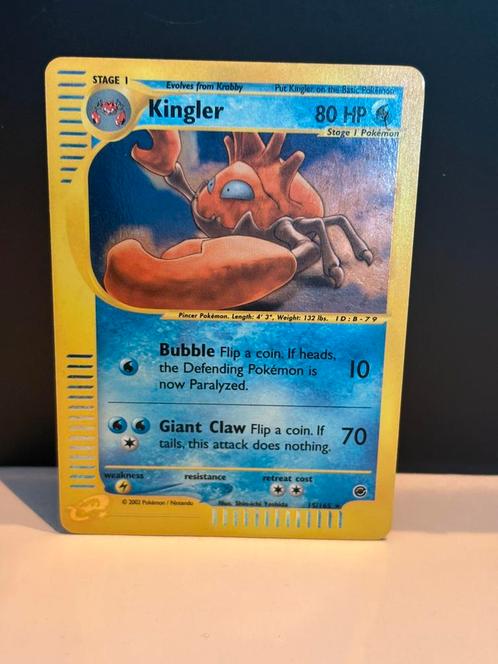 Kingler expedition holo, Hobby en Vrije tijd, Verzamelkaartspellen | Pokémon, Zo goed als nieuw, Meerdere kaarten, Foil, Ophalen of Verzenden