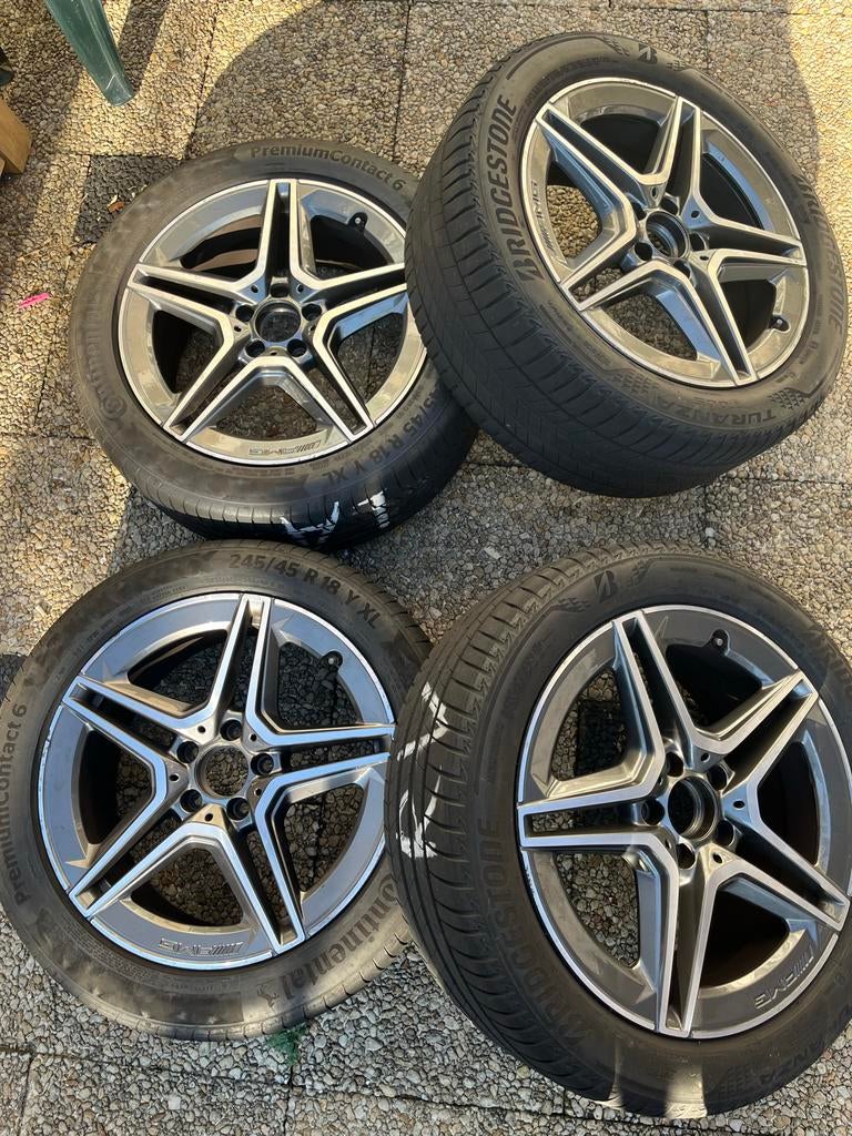 Mercedes Benz A/B/E/C klasse Velgen & Banden 245/45 R18, Auto-onderdelen, Banden en Velgen, 18 inch, Banden en Velgen, Ophalen of Verzenden