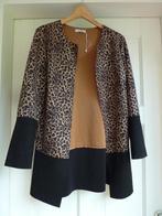 Panterprint, Jacket Josette, camel,zwart, M/L,blazer, blouse, Maat 38/40 (M), Zwart, Zabaione, Nieuw
