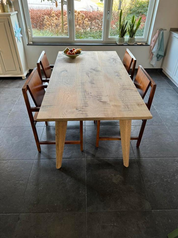 Eikenhouten meubelen ambachtelijk op maat gemaakt, tafels, Huis en Inrichting, Tafels | Eettafels, Zo goed als nieuw, Eikenhout