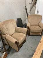 2 heerlijk ziitende mooie fauteuils (stof met hout), Ophalen, Zo goed als nieuw, 75 tot 100 cm, Stof