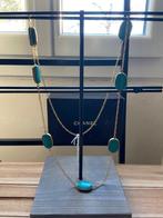 Sarah Lou ketting (goud met aquablauwe edelstenen), Nieuw, Ophalen of Verzenden, Met edelsteen, Goud