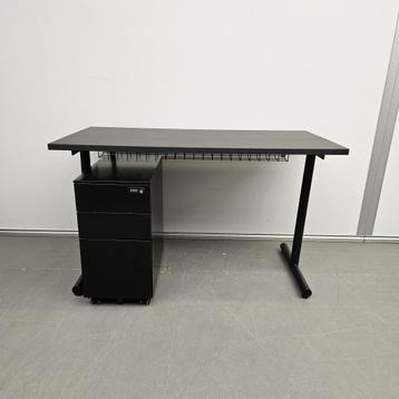 Klein bureau NIEUW BLAD ZWART incl ladeblok - 74x120x60 cm beschikbaar voor biedingen