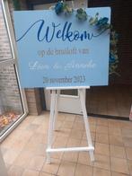 Te huur Welkomst bord bruiloft Feestjes Schildersezel, Ophalen