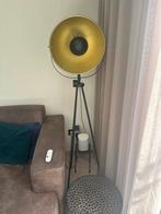 Industriële Vloerlamp - Zwart & Goud, Huis en Inrichting, Lampen | Vloerlampen, Ophalen, Zo goed als nieuw, Metaal, 150 tot 200 cm