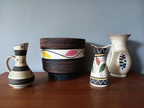 Vintage vazenset + bloempot, Verzamelen, Retro, Huis en Inrichting, Ophalen of Verzenden