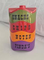 Vintage snacktoren plastic kunststof schaaltjes kleuren '70, Huis en Inrichting, Keuken | Servies, Overige materialen, Ophalen of Verzenden