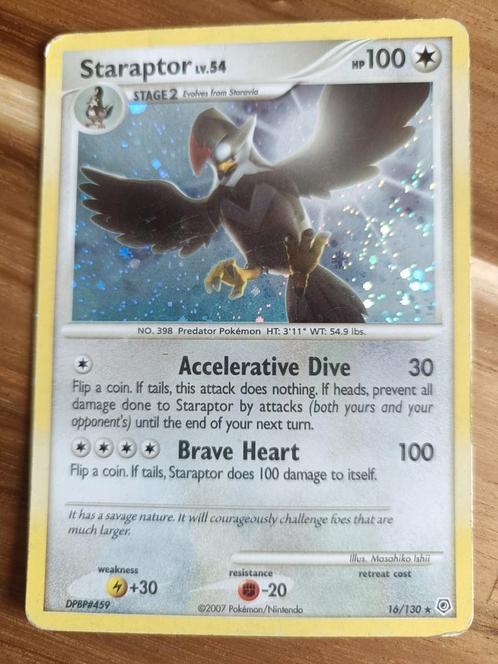 Staraptor lv.54 holo #16, Diamond & Pearl, Hobby en Vrije tijd, Verzamelkaartspellen | Pokémon, Gebruikt, Losse kaart, Ophalen of Verzenden