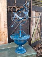 Oude blauwe zonnewijzer op voet - 116cm hoog, Ophalen, Gebruikt, Metaal, Abstract beeld
