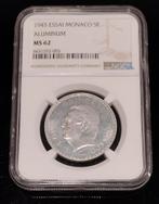 Monaco 1945 ESSAI NGC MS62 - Zeer Zeldzaam! Oplage 1.100 st., Ophalen of Verzenden, Overige landen