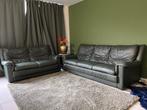 Gratis leren bankstel, Huis en Inrichting, Ophalen, Gebruikt, Rechte bank, 200 tot 250 cm