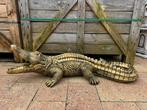 krokodil (goud/zwart) 1meter lang 44breed 23hoog/Nieuw!, Ophalen, Nieuw, Dier