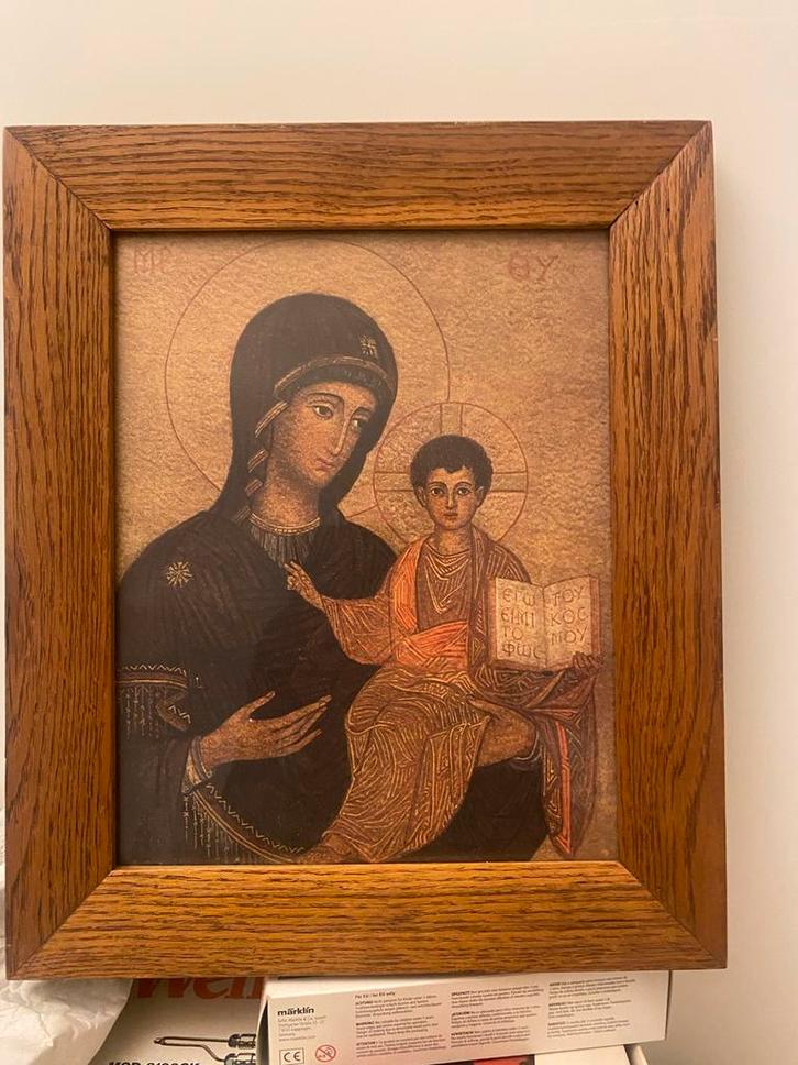 Icoon van Maria met Kind, Antiek en Kunst, Antiek | Religie, Ophalen of Verzenden