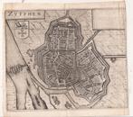 Zutphen Plattegrond Guicciardini Blaeu 1634, Antiek en Kunst, Kunst | Etsen en Gravures, Ophalen of Verzenden