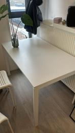 IKEA witte eettafel met 4 stoelen 125 x 75cm MOET WEG!, Huis en Inrichting, Tafels | Eettafels, Kunststof, Gebruikt, 100 tot 150 cm