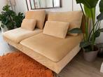 Gele velvet SODERHAMN tweezits bank, Ophalen, 150 tot 200 cm, Tweepersoons, 75 tot 100 cm