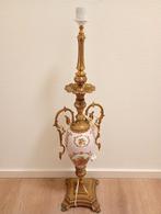 Antieke Lampenvoet Messing Porselein Romantisch, Antiek en Kunst, Ophalen of Verzenden