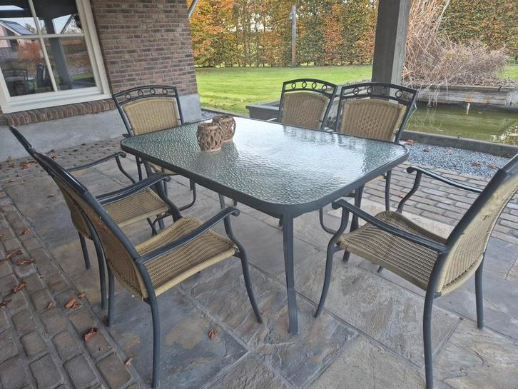 Tuinset - Zo goed als nieuw!, Tuin en Terras, Tuinsets en Loungesets, Zo goed als nieuw, Tuinset, Overige materialen, 6 zitplaatsen