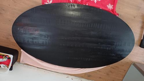 Ovale eettafel mangohout zwart, Huis en Inrichting, Tafels | Eettafels, Gebruikt, 100 tot 150 cm, 200 cm of meer, Vijf personen of meer