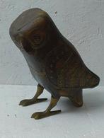 Vintage Sergio Bustamante.stijl hout en koper uilensculptuur, Ophalen of Verzenden