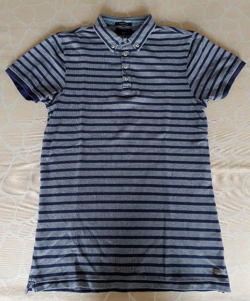 Scotch & Soda heren polo - blauw/grijs gestreept - maat M, Kleding | Heren, Polo's, Zo goed als nieuw, Maat 48/50 (M), Blauw, Ophalen of Verzenden