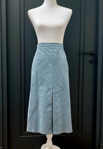 Vintage Grijsblauwe Suèdine rok maat 42 - XL beschikbaar voor biedingen