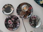 Lampje van bordjes met tijgerprint, Gebruikt, Ophalen of Verzenden, Glas, Minder dan 100 cm