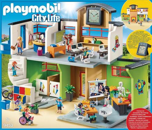 PLAYMOBIL school - 9453 met uitbreidingssetten 9454 en 9455, Kinderen en Baby's, Speelgoed | Playmobil, Zo goed als nieuw, Ophalen