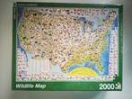 Puzzel 2000 stukjes Wildlife and Game Map at the U.S., Ophalen of Verzenden, Meer dan 1500 stukjes, Zo goed als nieuw