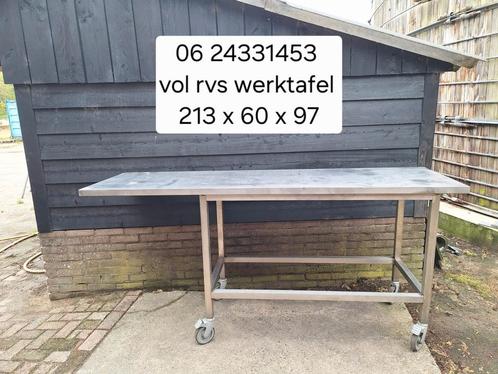 Vol rvs werkbank werktafel # VERKOCHT #, Doe-het-zelf en Verbouw, Werkbanken, Gebruikt, 170 cm of meer, Ophalen