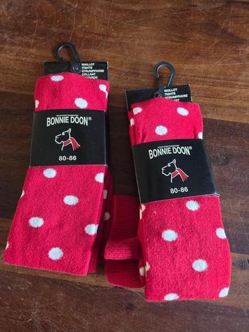 Nieuw, 2 Bonnie Doon rode maillotjes met witte nop 80-86 beschikbaar voor biedingen