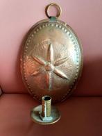 Koperen schild kaars houder, Ophalen of Verzenden