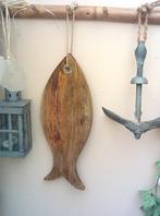 Grote houten vis van Mango hout geleefde look, Huis en Inrichting, Woonaccessoires | Overige, Ophalen of Verzenden, Gebruikt
