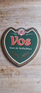 Vos bier emaille reclamebord bord Maastricht mancave bar, Ophalen of Verzenden, Gebruikt, Reclamebord