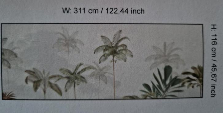 Nieuw behang - Botanisch behang, Huis en Inrichting, Stoffering | Behang, Beige, Groen, minder dan 10 m², Ophalen of Verzenden